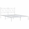 vidaXL Estrutura de cama com cabeceira 140x190 cm metal branco