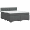 vidaXL Cama box spring com colch&atilde;o Cinzento-Escuro 140 x 200 cm Tecido
