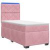 vidaXL Cama box spring com colch&atilde;o Rosa 90 x 200 cm Veludo