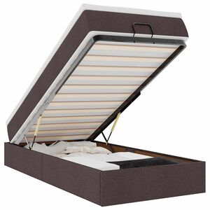 vidaXL Estrutura cama otomana colch&atilde;o 100x200cm tecido castanho escuro