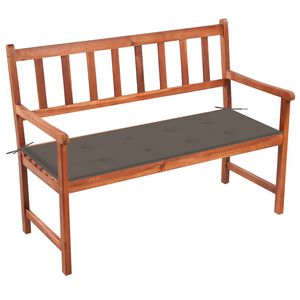 vidaXL Banco de jardim c/ almofad&atilde;o 120 cm madeira de ac&aacute;cia maci&ccedil;a