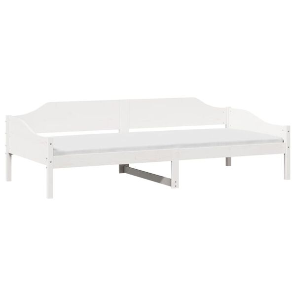 vidaXL Cama sem colch&atilde;o 90x190 cm madeira de pinho maci&ccedil;a branco