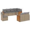 vidaXL 8 pcs conjunto de sof&aacute;s p/ jardim com almofad&otilde;es vime PE bege