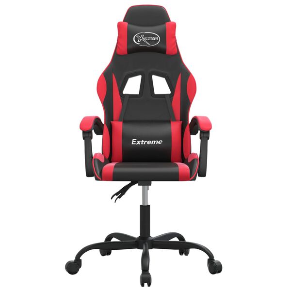 vidaXL Cadeira de gaming couro artificial preto e vermelho