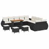 vidaXL Conjunto de Sof&aacute; de Jardim 14 unid. Preto vime PE