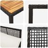 vidaXL Conjunto de Jantar para Jardim 7 pcs Preto vime PE