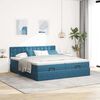 vidaXL Estrutura cama otomana colch&otilde;es 180x200 cm veludo azul escuro