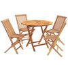 vidaXL Conjunto de bistro de jardim dobr&aacute;vel de 5 pe&ccedil;as Natural