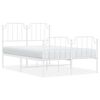 vidaXL Estrutura de cama com cabeceira e p&eacute;s 120x200 cm metal branco