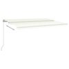 vidaXL Toldo autom&aacute;tico com LED e sensor de vento 5x3 m cor creme