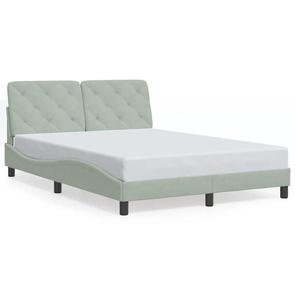 vidaXL Estrutura de cama sem colch&atilde;o 120x200 cm veludo cinzento-claro