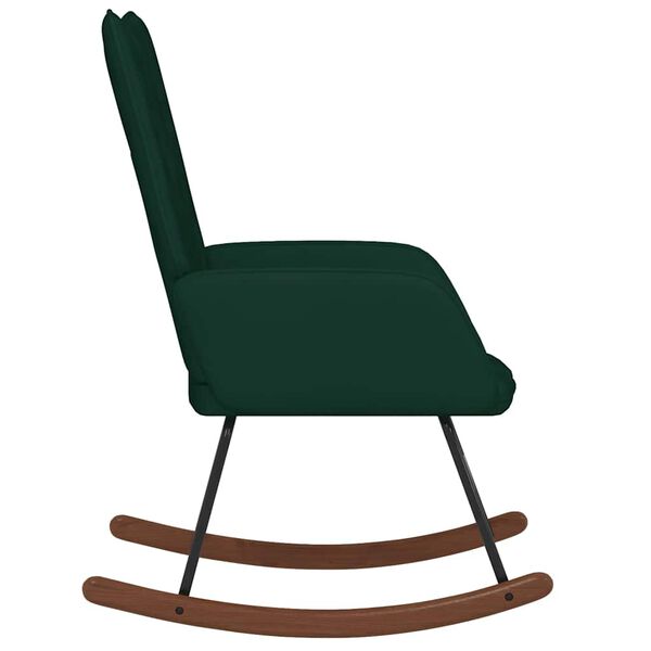 vidaXL Cadeira de baloi&ccedil;o veludo verde-escuro