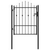 vidaXL Port&atilde;o de Cerca ASTEN 100 x 125 cm Metal Preto Tranc&aacute;vel