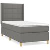 vidaXL Cama com molas/colch&atilde;o 100x200 cm tecido cinza-escuro