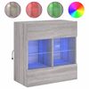 vidaXL M&oacute;vel de parede p/ TV c/ luzes LED 58,5x30x60,5 cm cinza sonoma