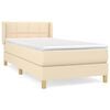 vidaXL Cama com molas/colch&atilde;o 80x200 cm tecido cor cr&egrave;me