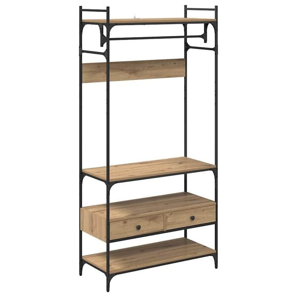 vidaXL Guarda-roupa com gaveta carvalho artisiano 89 x 39 x 184.5 cm