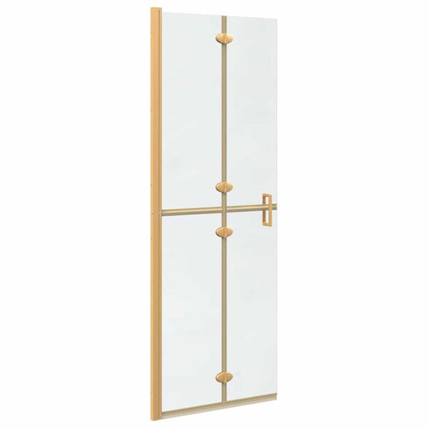 vidaXL Parede de Chuveiro Walk-in Dourado e transparente 70 x 190 cm