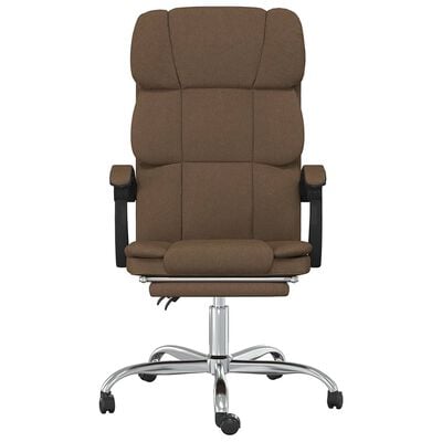 vidaXL Cadeira de escritório reclinável tecido castanho