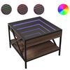 vidaXL Mesa de centro luzes LED Infinity 50x50x38 cm carvalho castanho