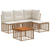 vidaXL Conjunto de Sof&aacute;s para Exterior 5 pcs Natural e Branco Creme
