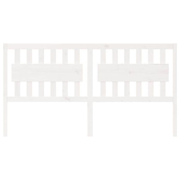 vidaXL Cabeceira de cama 185,5x4x100 cm madeira de pinho maci&ccedil;a branco