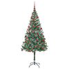 vidaXL &Aacute;rvore de Natal Artificial com 300 LEDs Verde 180 cm PVC e A&ccedil;o