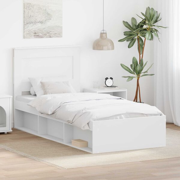 vidaXL Estrutura da Cama Branco 90 x 200 cm Madeira de Pinheiro S&oacute;lida