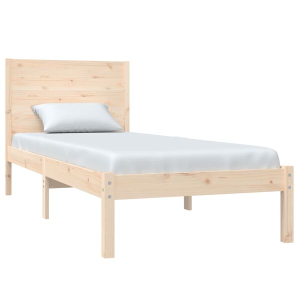 vidaXL Estrutura de cama pequena solteiro 75x190 cm madeira maciça