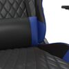 vidaXL Cadeira gaming de massagens couro artificial preto e azul