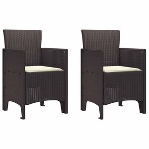 vidaXL Cadeira de Jardim 2 pcs Castanho 53 x 49 x 85 cm Polipropileno