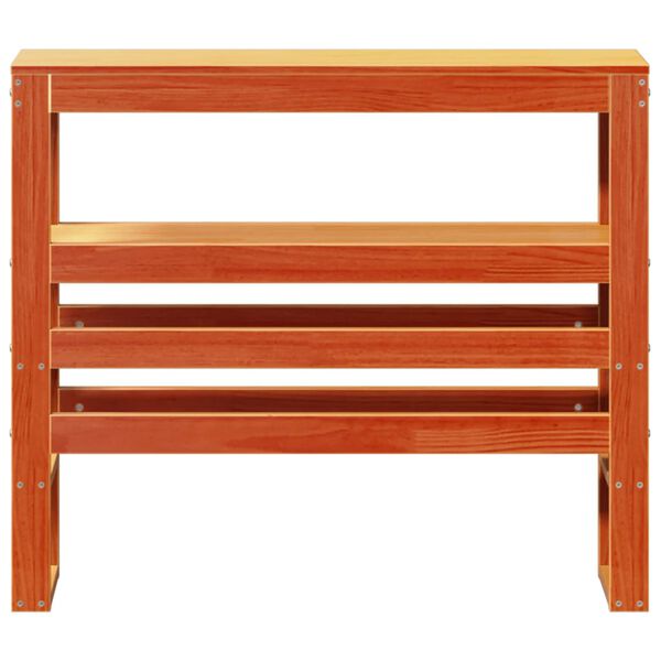 vidaXL Cabeceira com prateleiras 90 cm pinho maci&ccedil;o castanho-mel