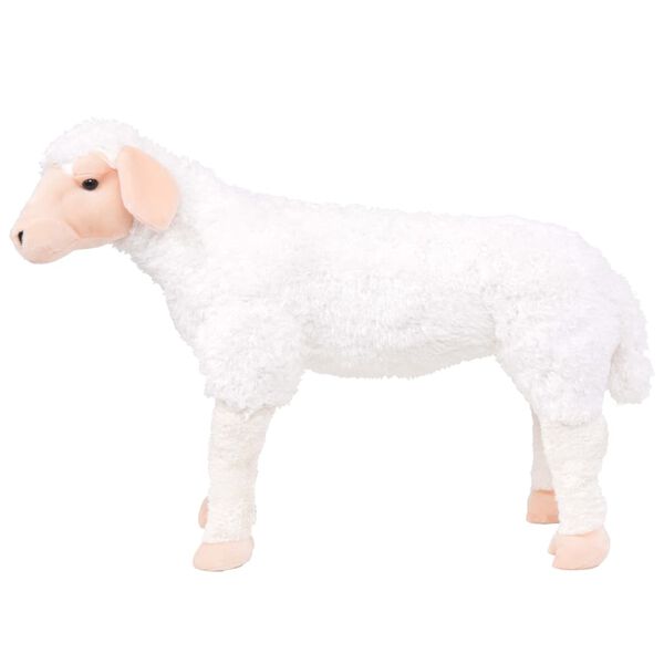 vidaXL Brinquedo de montar ovelha peluche branco XXL