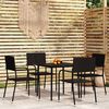 vidaXL 5 pcs conjunto de jantar para jardim preto