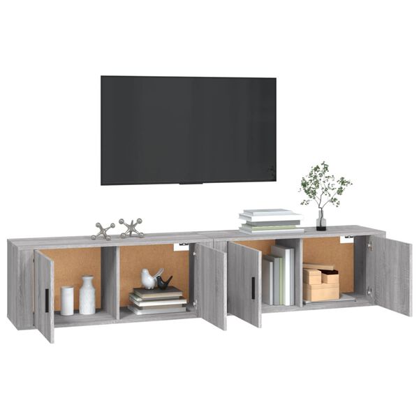 vidaXL M&oacute;veis de TV de parede 2 pcs 100x34,5x40 cm cinzento sonoma