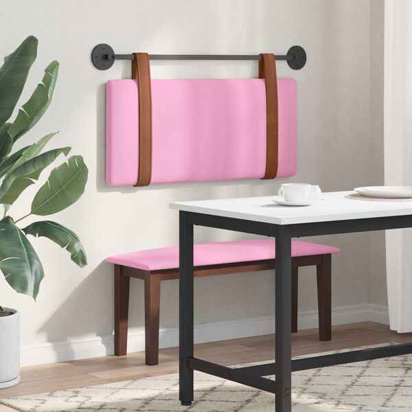 vidaXL Cabeceira Suspensa Liso Rosa 90 x 55 x 5 cm PU Antigo