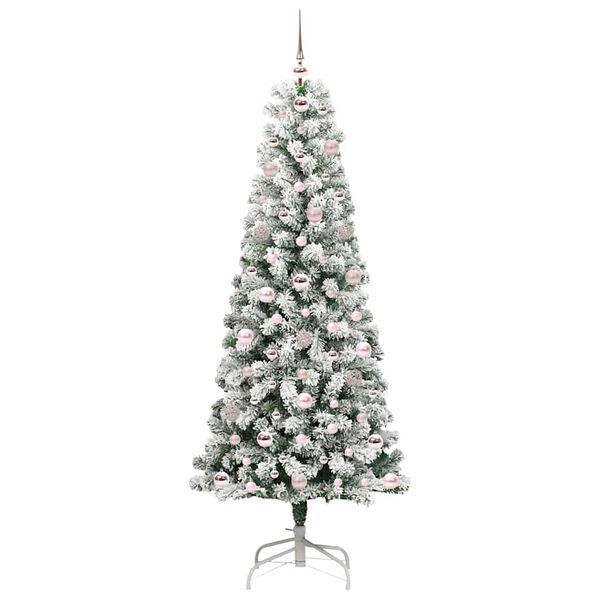 vidaXL &Aacute;rvore de Natal Articulada Artificial Verde e Branco 180 cm