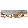 vidaXL Conjunto de Sof&aacute;s para Exterior 7 pcs Cinza Natural e Claro