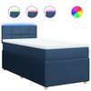 vidaXL Cama com molas/colch&atilde;o 90x190 cm tecido azul