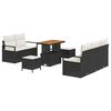vidaXL Conjunto de Sof&aacute; de Jardim 8 unid. Preto vime PE