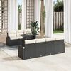 vidaXL Conjunto de Sof&aacute; de Jardim 8 pcs Preto Rattan Sint&eacute;tico