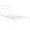 vidaXL Estrutura de cama com cabeceira 90x200 cm metal branco