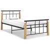 vidaXL Estrutura de cama 90x200 cm metal e madeira de carvalho maci&ccedil;a