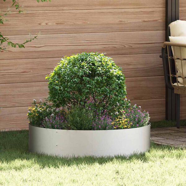 vidaXL Vasos de Jardim 5 pcs Prateado 80 x 80 x 20 cm Aço inoxidável