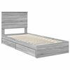 vidaXL Cama com Armazenamento com cabeceira Cinza Sonoma 75 x 190 cm