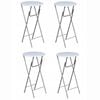 vidaXL Mesas de bar 4 pcs com tampo MDF branco