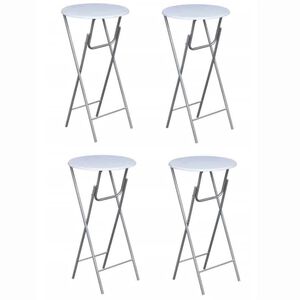 vidaXL Mesas de bar 4 pcs com tampo MDF branco