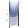 vidaXL Estore de rolo para exterior 100x270cm tecido/a&ccedil;o azul e branco