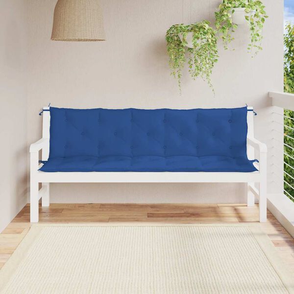 vidaXL Almofad&atilde;o banco de jardim 180x(50+50)x7cm tecido oxford azul