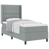 vidaXL Cama Box com almofada Manual Cinzento-claro 200 x 100 cm tecido